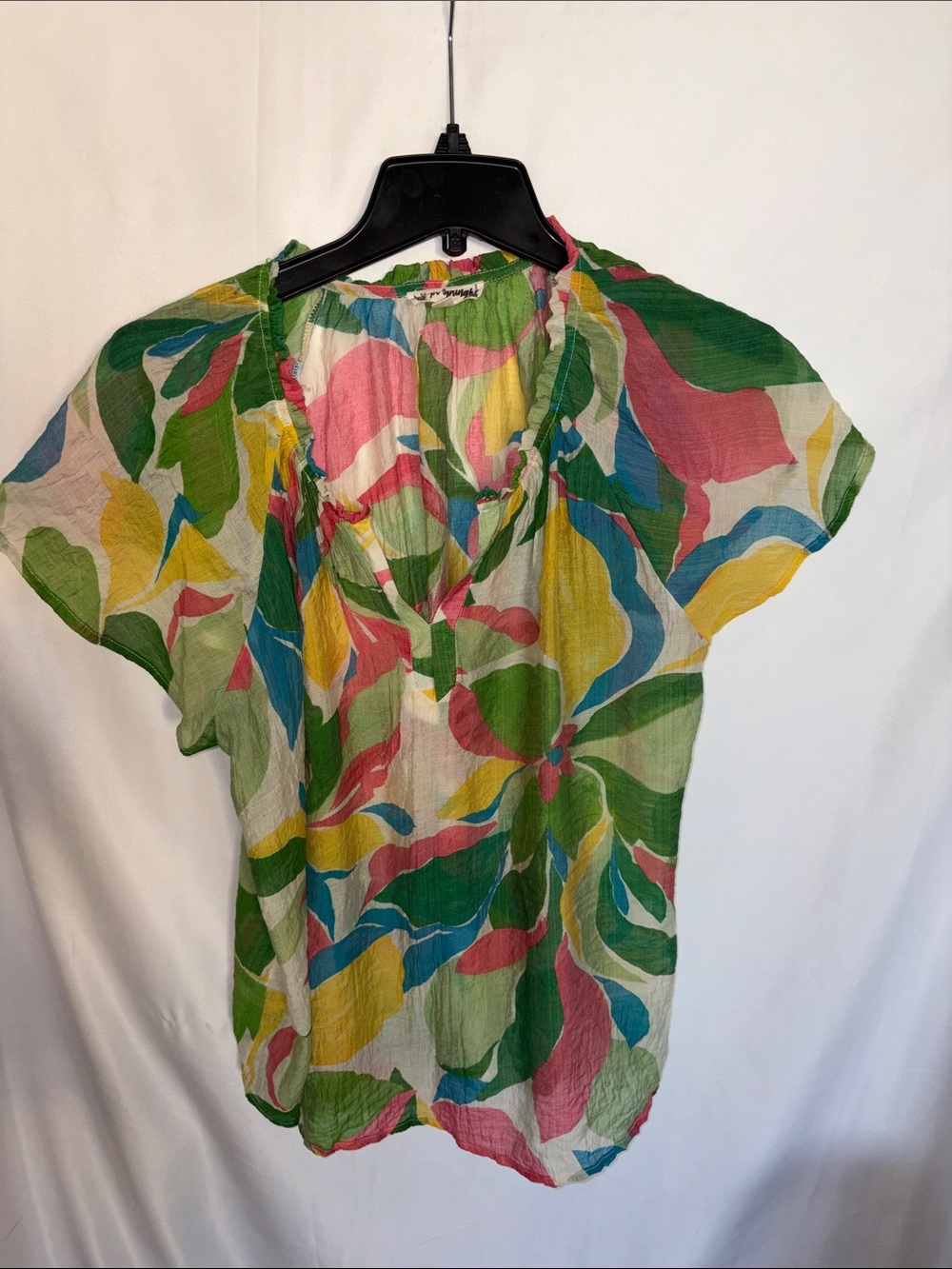 Hope Springs Floral Top Sz L BOHO,  24” PTP, 25” L